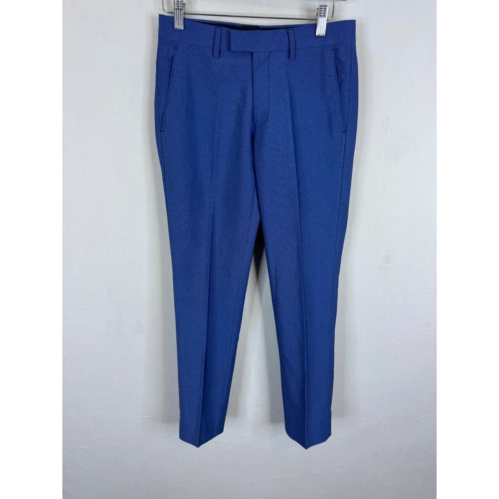 Soul of London Mens Blue 2‎ Piece Slim Fit Suit Set 34R Jacket 27X26 Pants